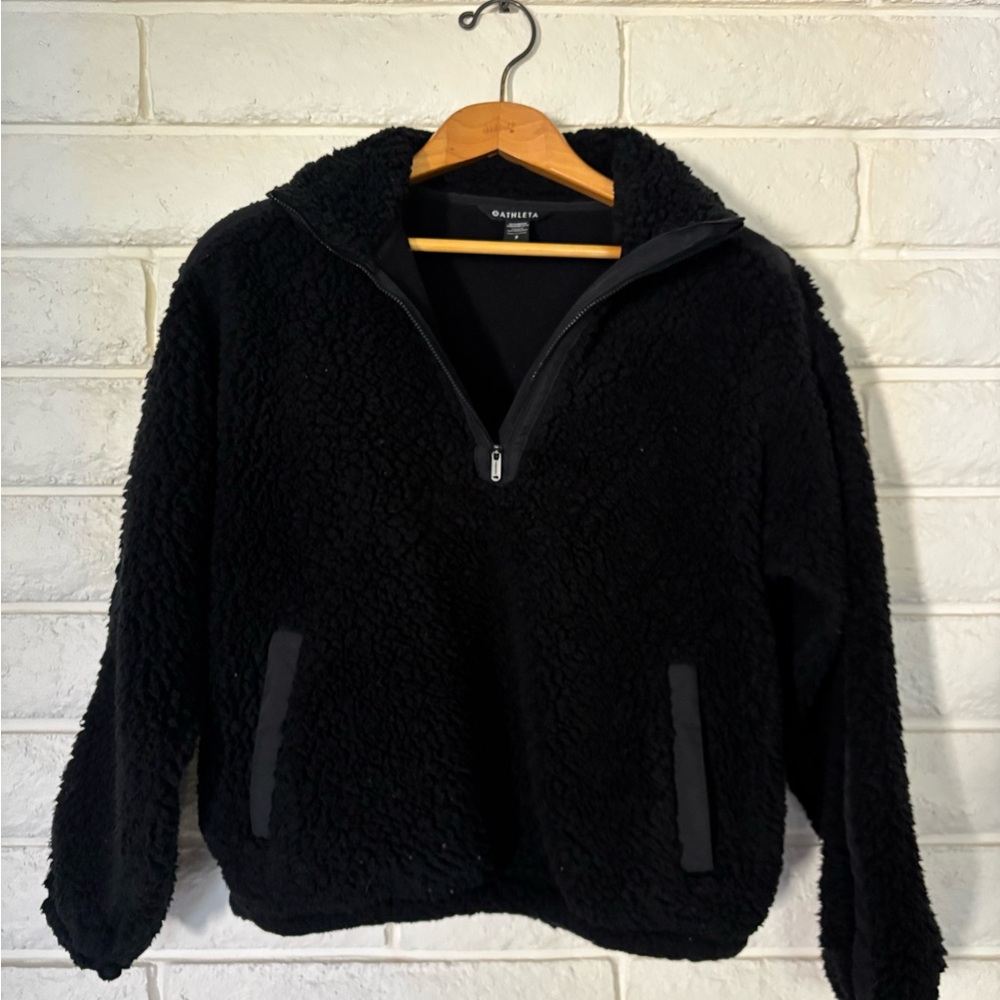 Athleta Black Fleece Quarter-Zip Pullover